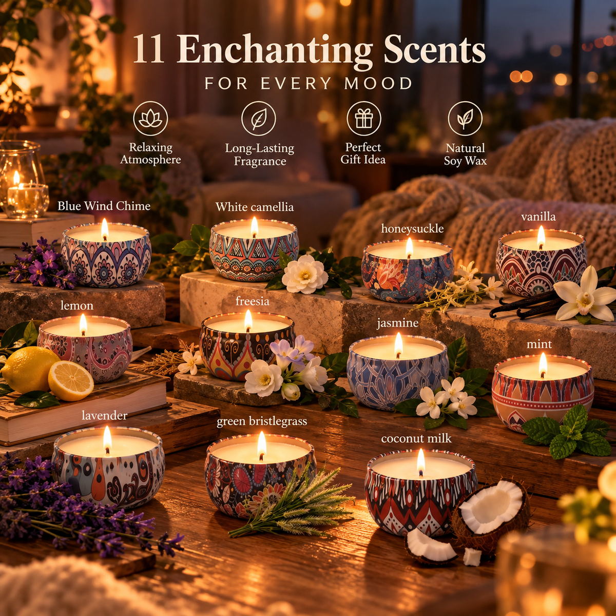 Mini Scented Soy Candle Tin – Aromatherapy Candle