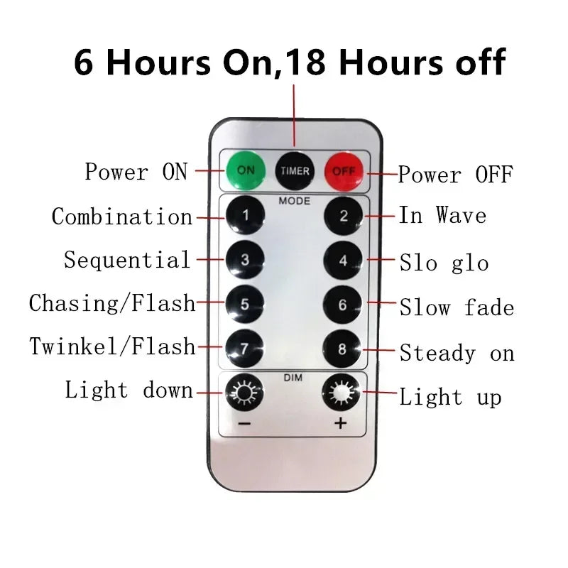 LED Curtain Fairy Lights – 8 Modes Remote Control