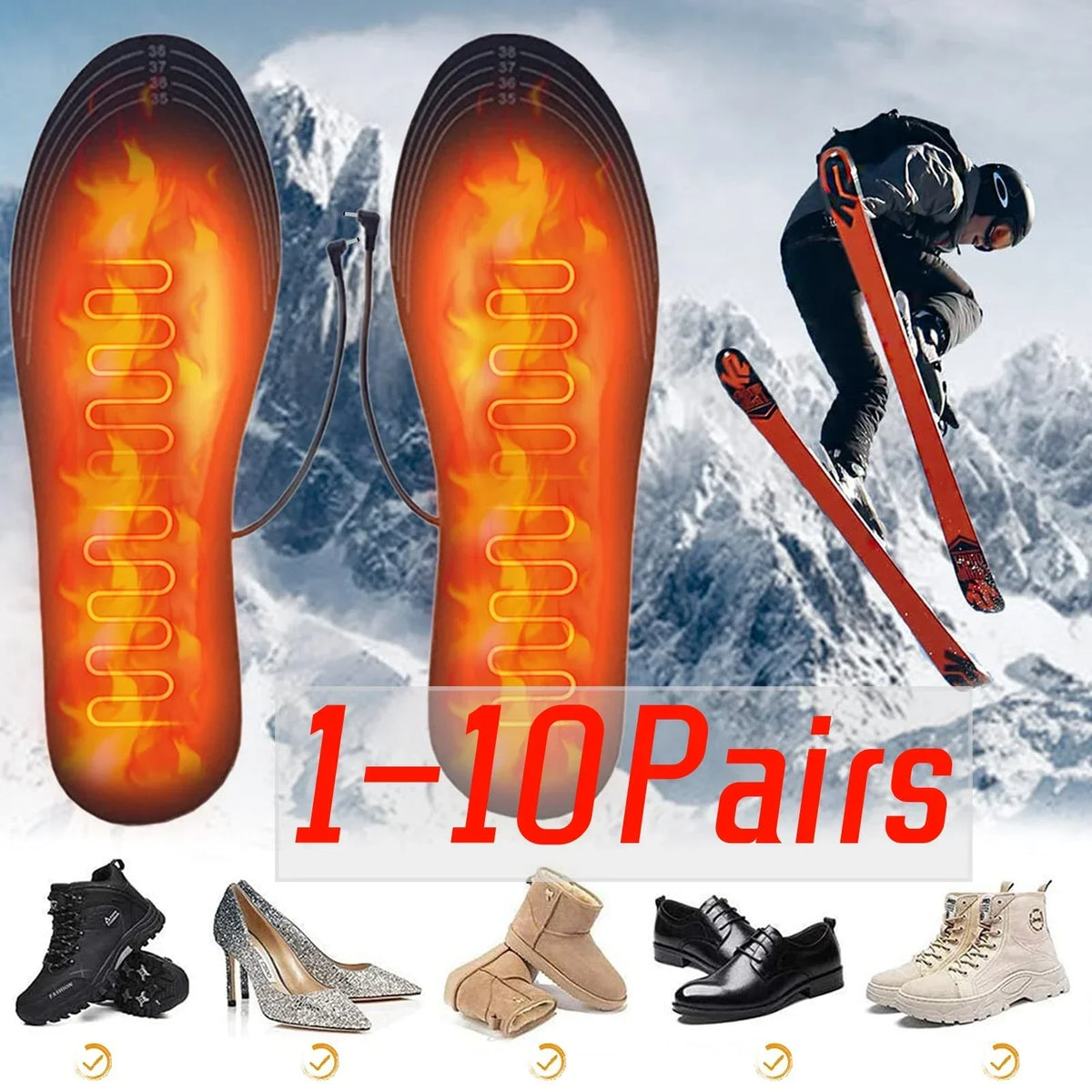 USB Heated Insoles – Electric Foot Warmer