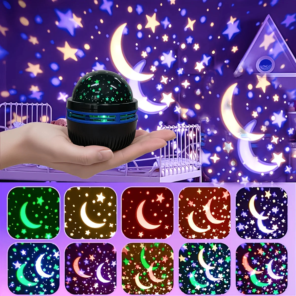 Starry Sky Projector – LED Star & Moon Night Light