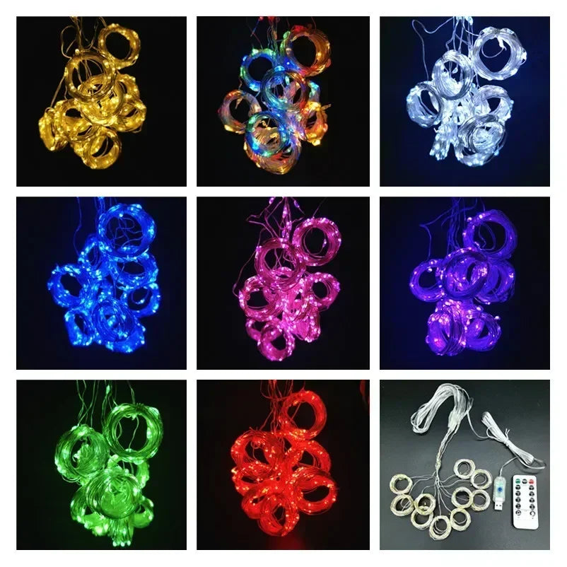 LED Curtain Fairy Lights – 8 Modes Remote Control