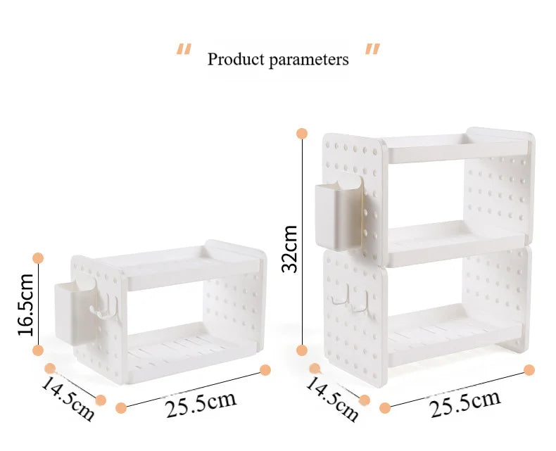3-Tier Desk Shelf Organizer with Pegboard