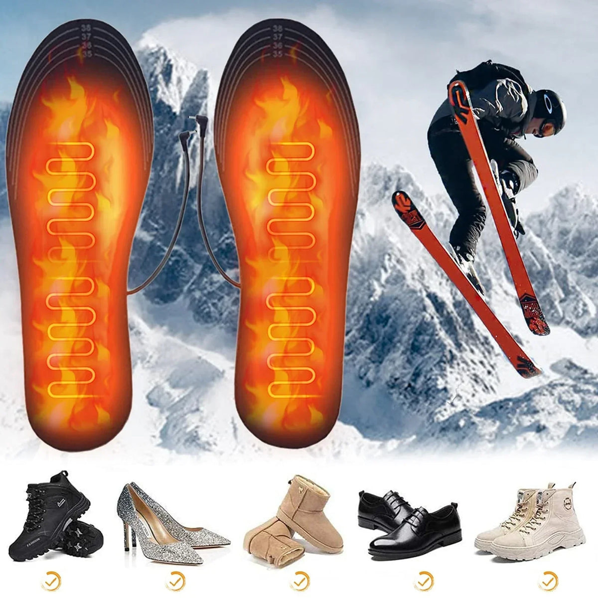 USB Heated Insoles – Electric Foot Warmer