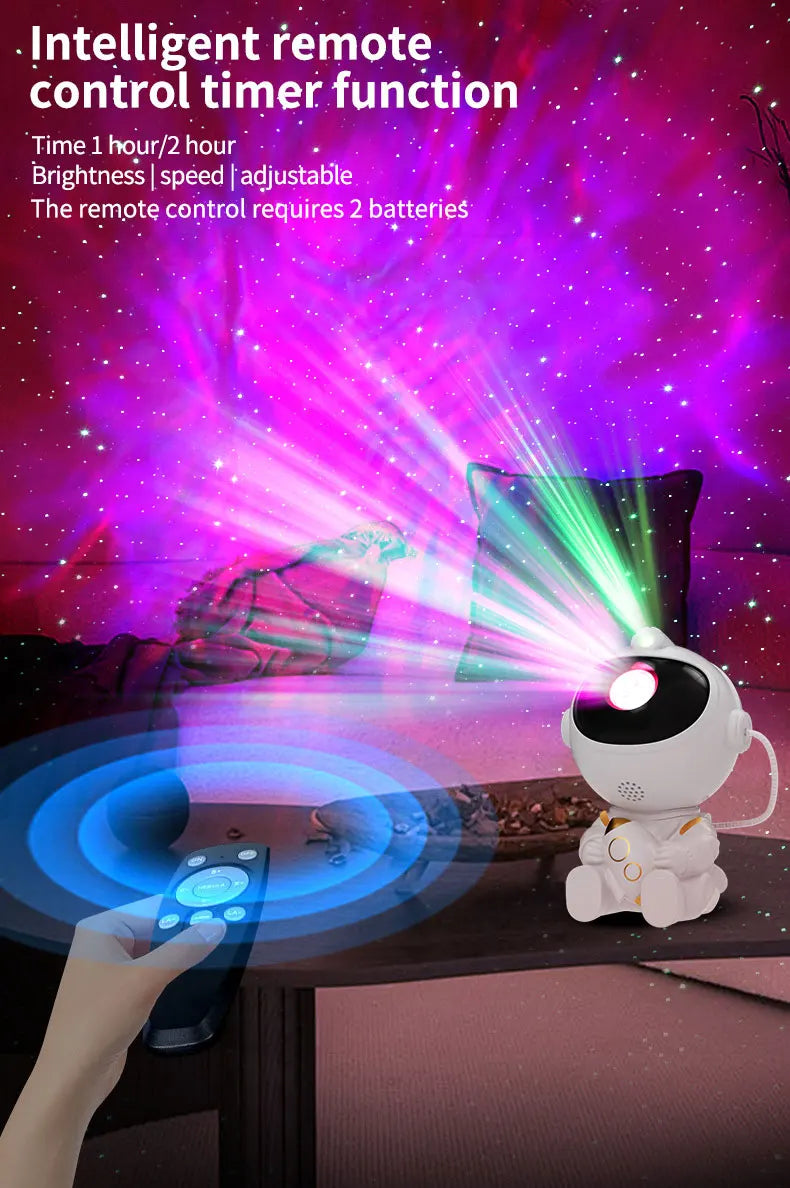 Galaxy Astronaut Star Projector – LED Nebula Night Light