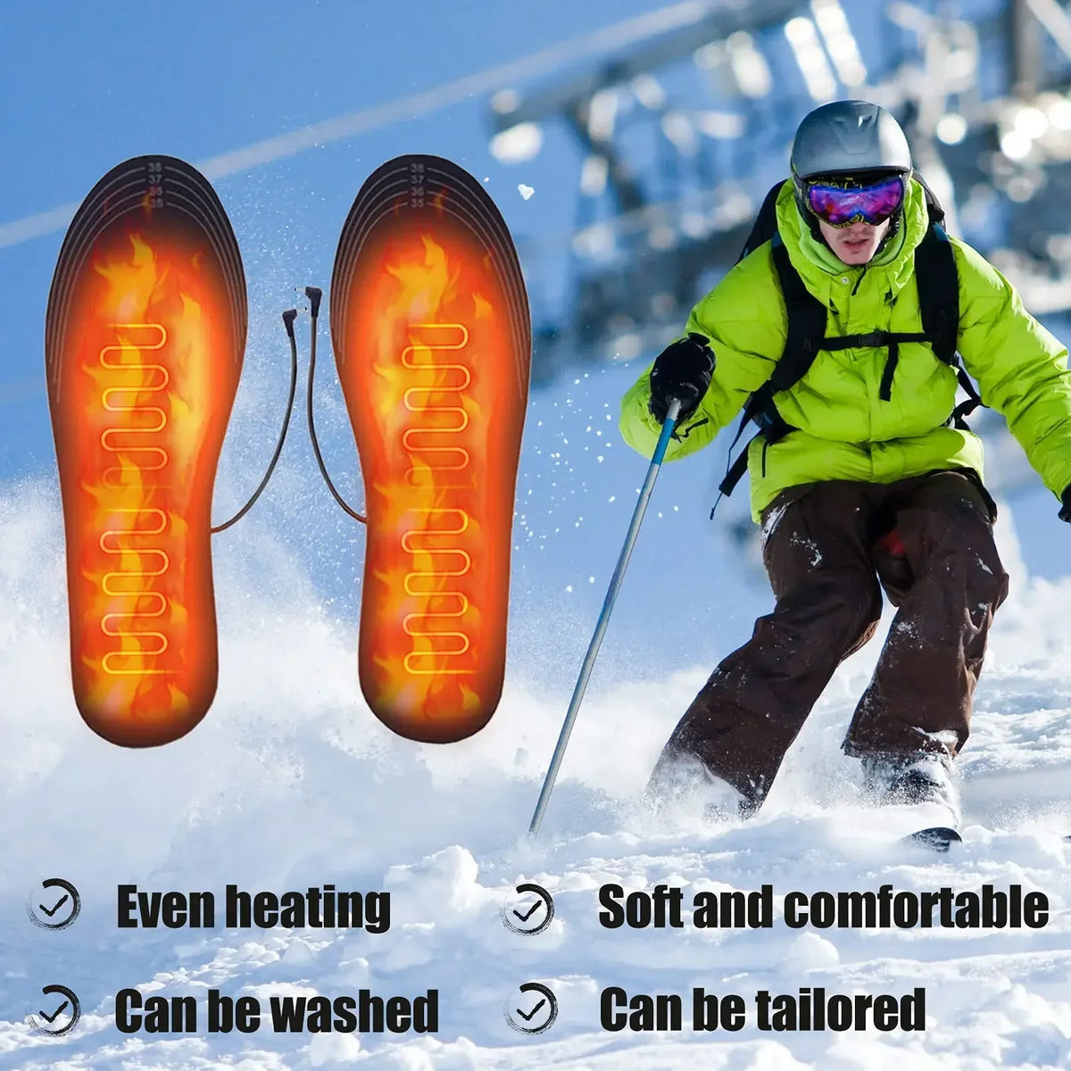 USB Heated Insoles – Electric Foot Warmer