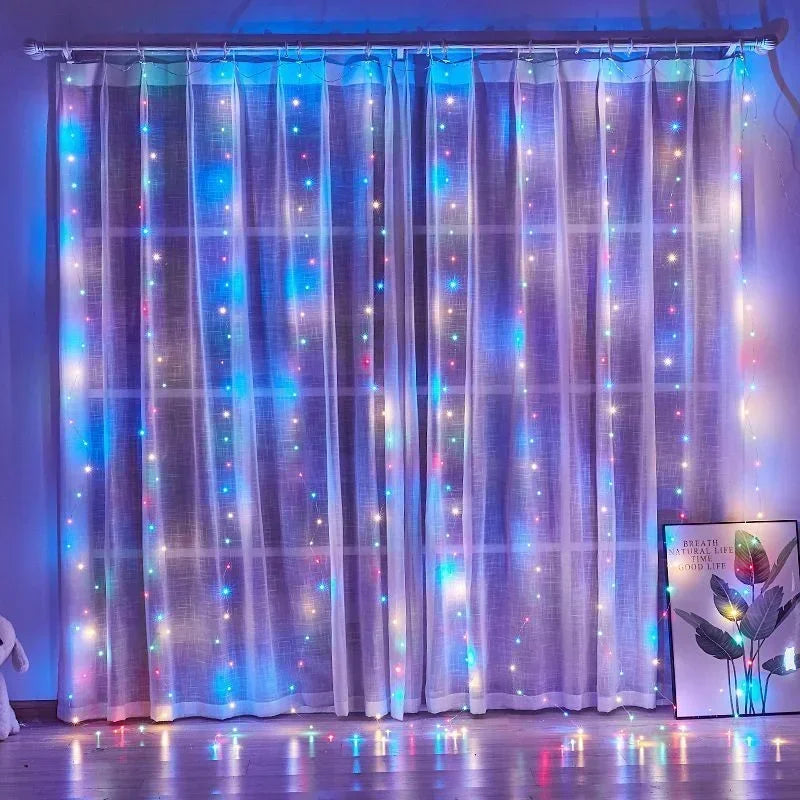 LED Curtain Fairy Lights – 8 Modes Remote Control
