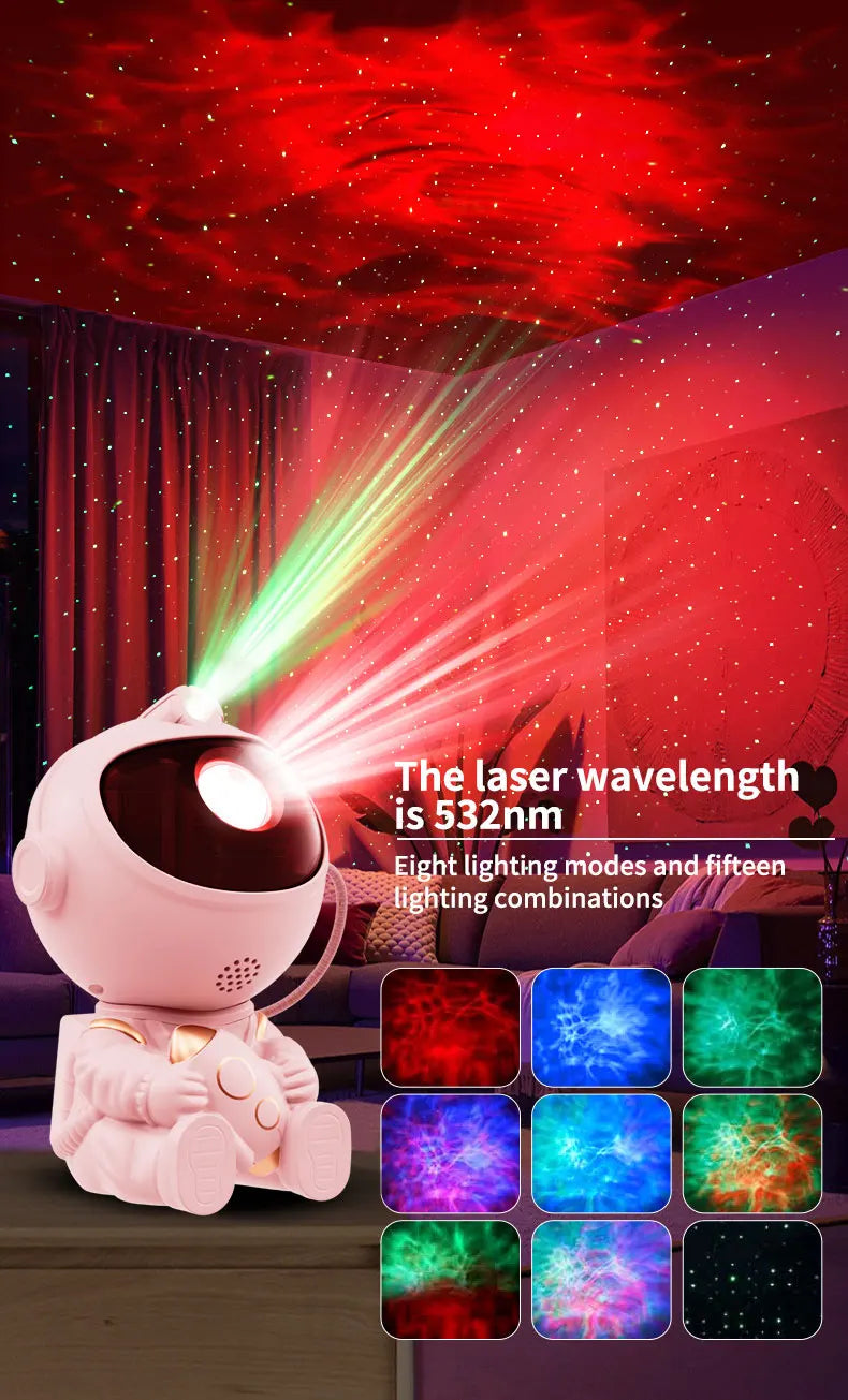 Galaxy Astronaut Star Projector – LED Nebula Night Light