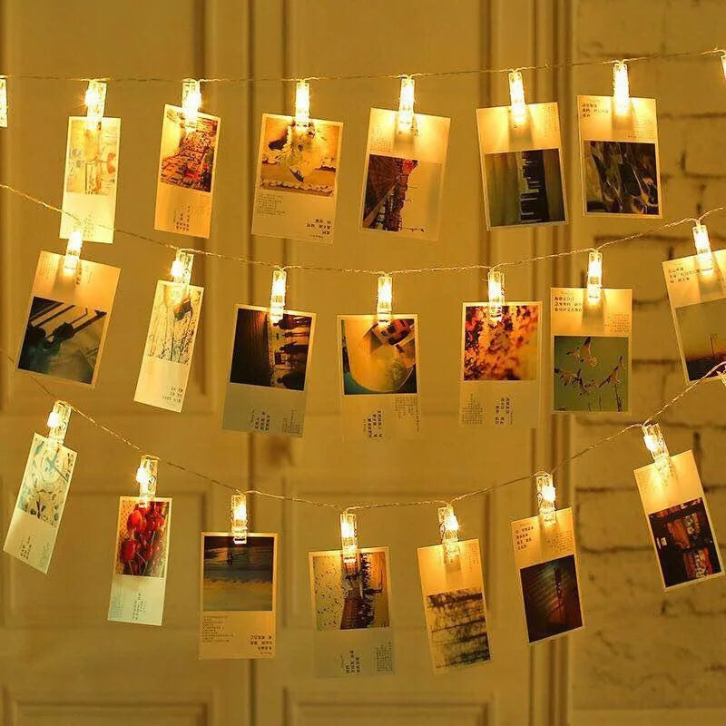 Photo Clip Fairy Lights – 20 LED String with Clips