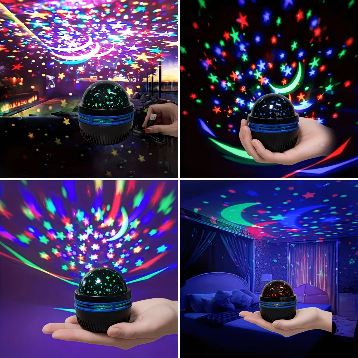 Starry Sky Projector – LED Star & Moon Night Light