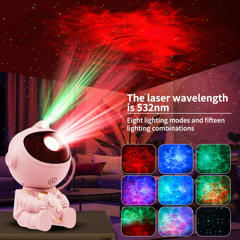 Galaxy Astronaut Star Projector – LED Nebula Night Light