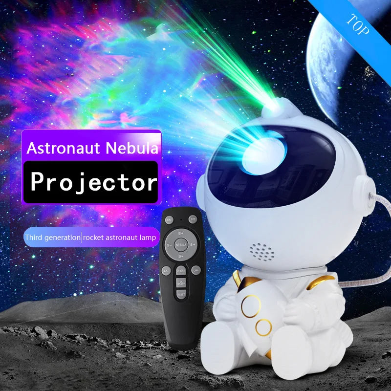 Galaxy Astronaut Star Projector – LED Nebula Night Light