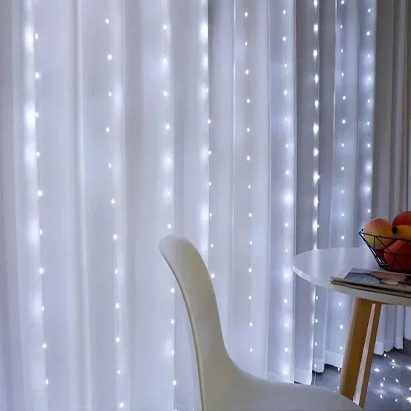LED Curtain Fairy Lights – 8 Modes Remote Control