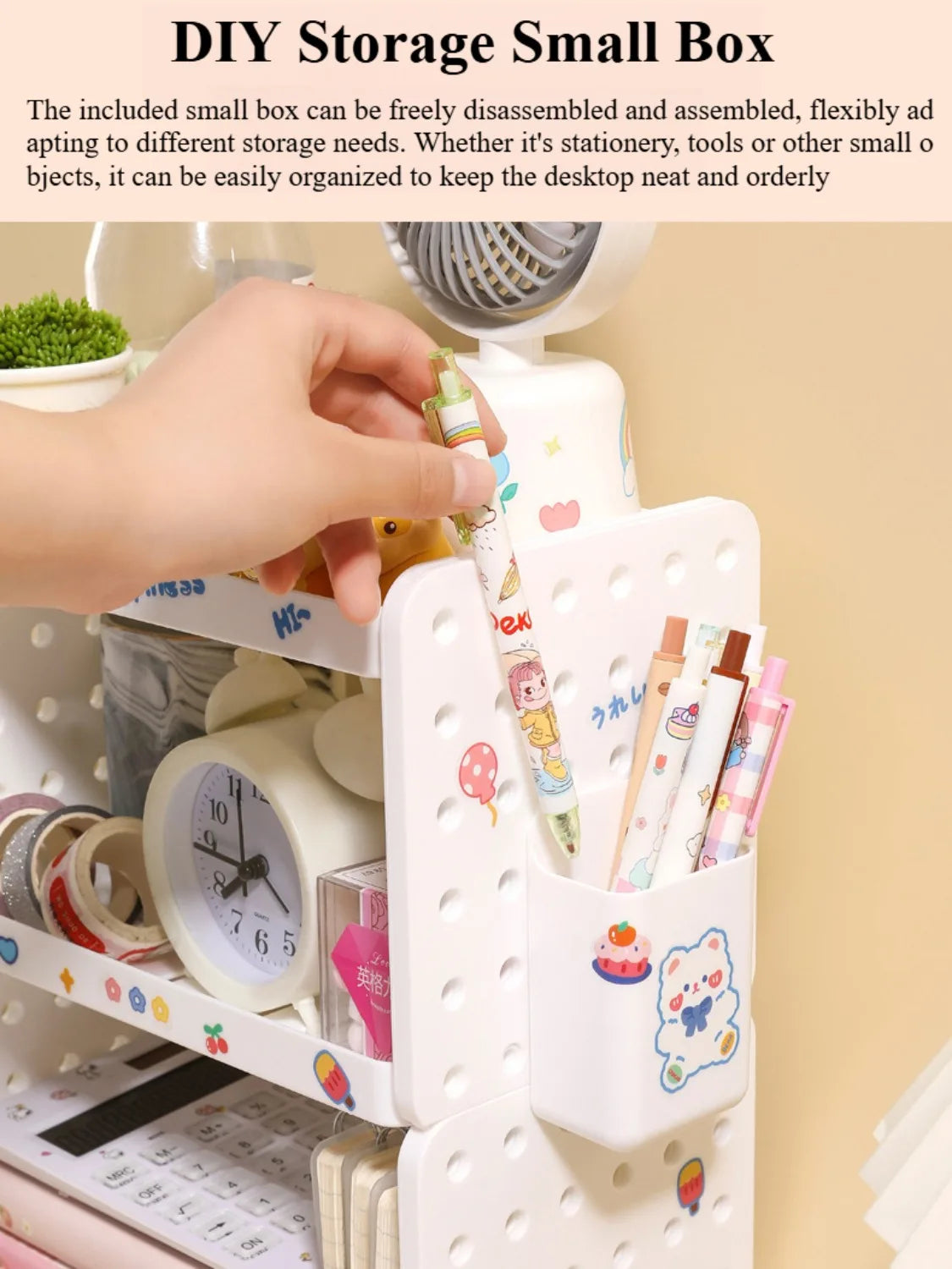 3-Tier Desk Shelf Organizer with Pegboard