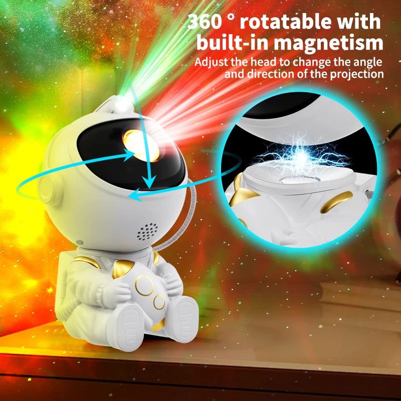 Galaxy Astronaut Star Projector – LED Nebula Night Light