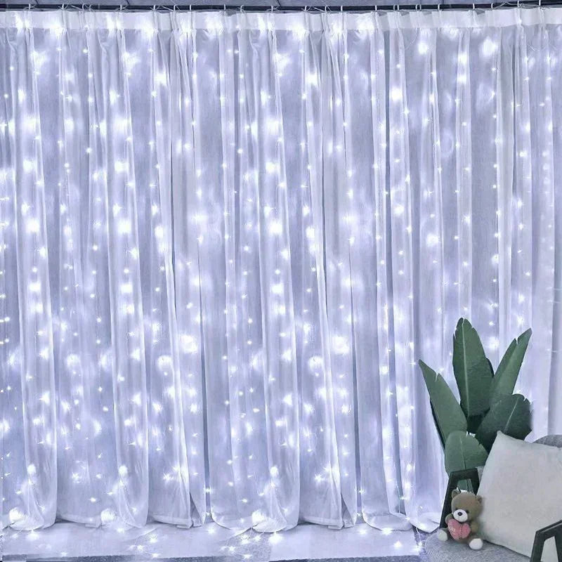 LED Curtain Fairy Lights – 8 Modes Remote Control