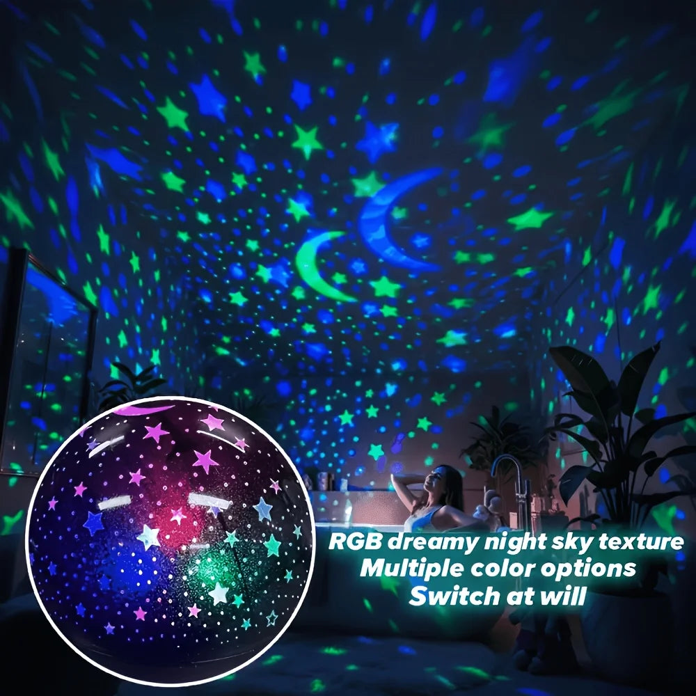 Starry Sky Projector – LED Star & Moon Night Light