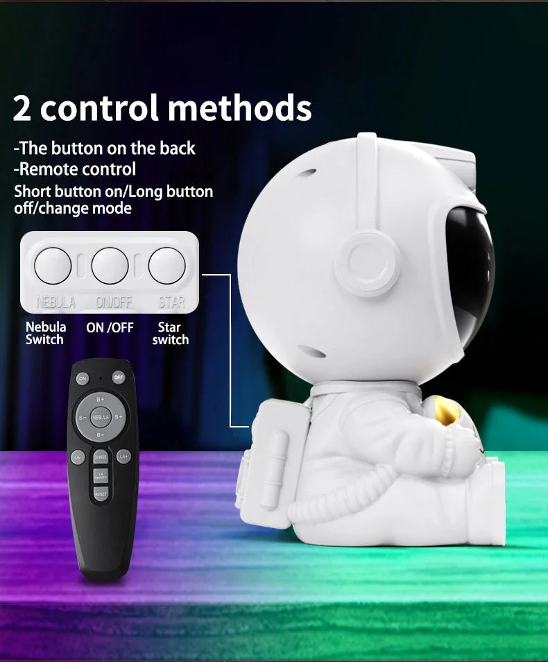 Galaxy Astronaut Star Projector – LED Nebula Night Light
