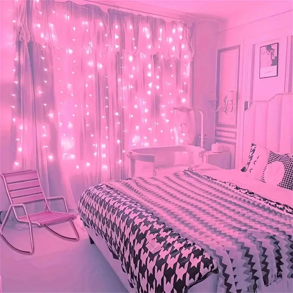 LED Curtain Fairy Lights – 8 Modes Remote Control