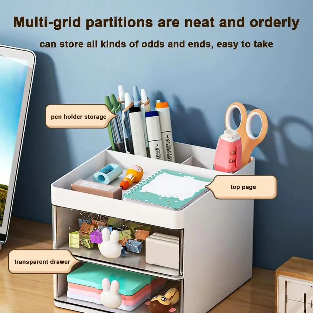 Multi-Tier Desk Organizer with Drawer