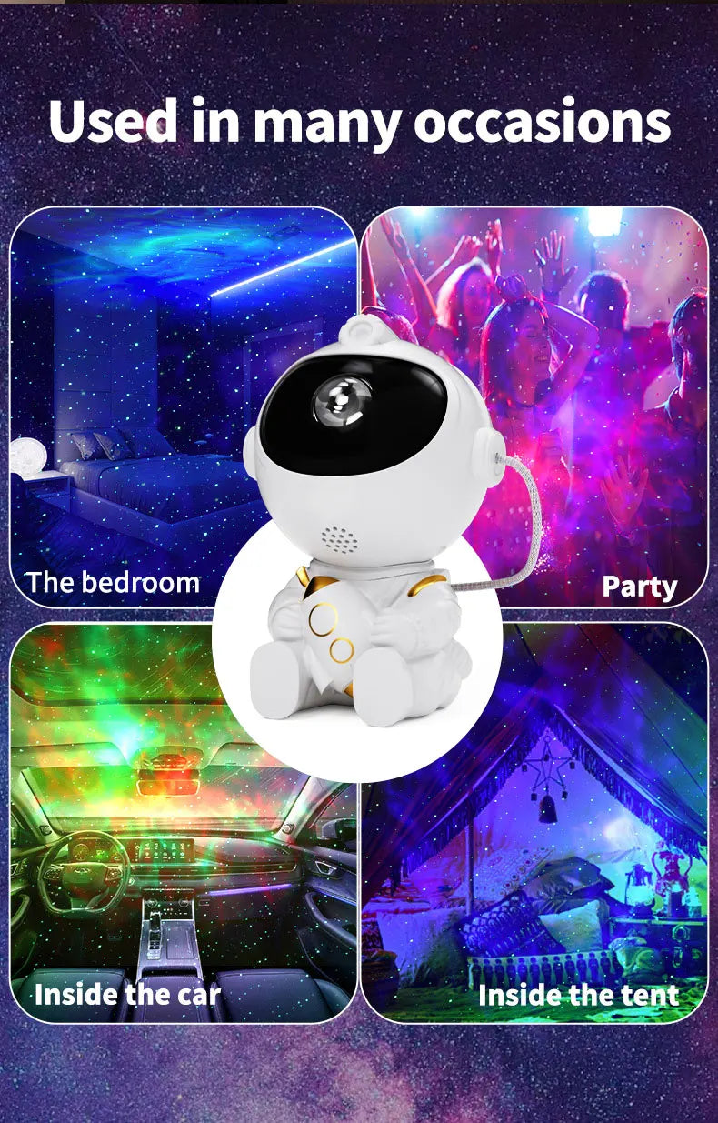 Galaxy Astronaut Star Projector – LED Nebula Night Light