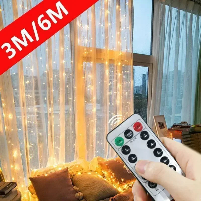 Sparkle Net Curtain Lights – Remote Control LED String