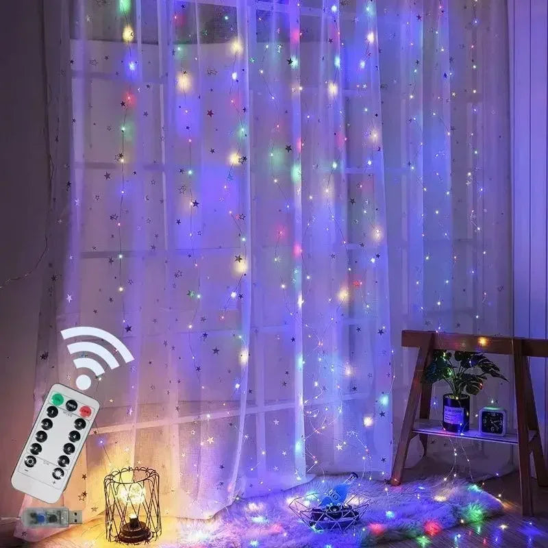 Sparkle Net Curtain Lights – Remote Control LED String