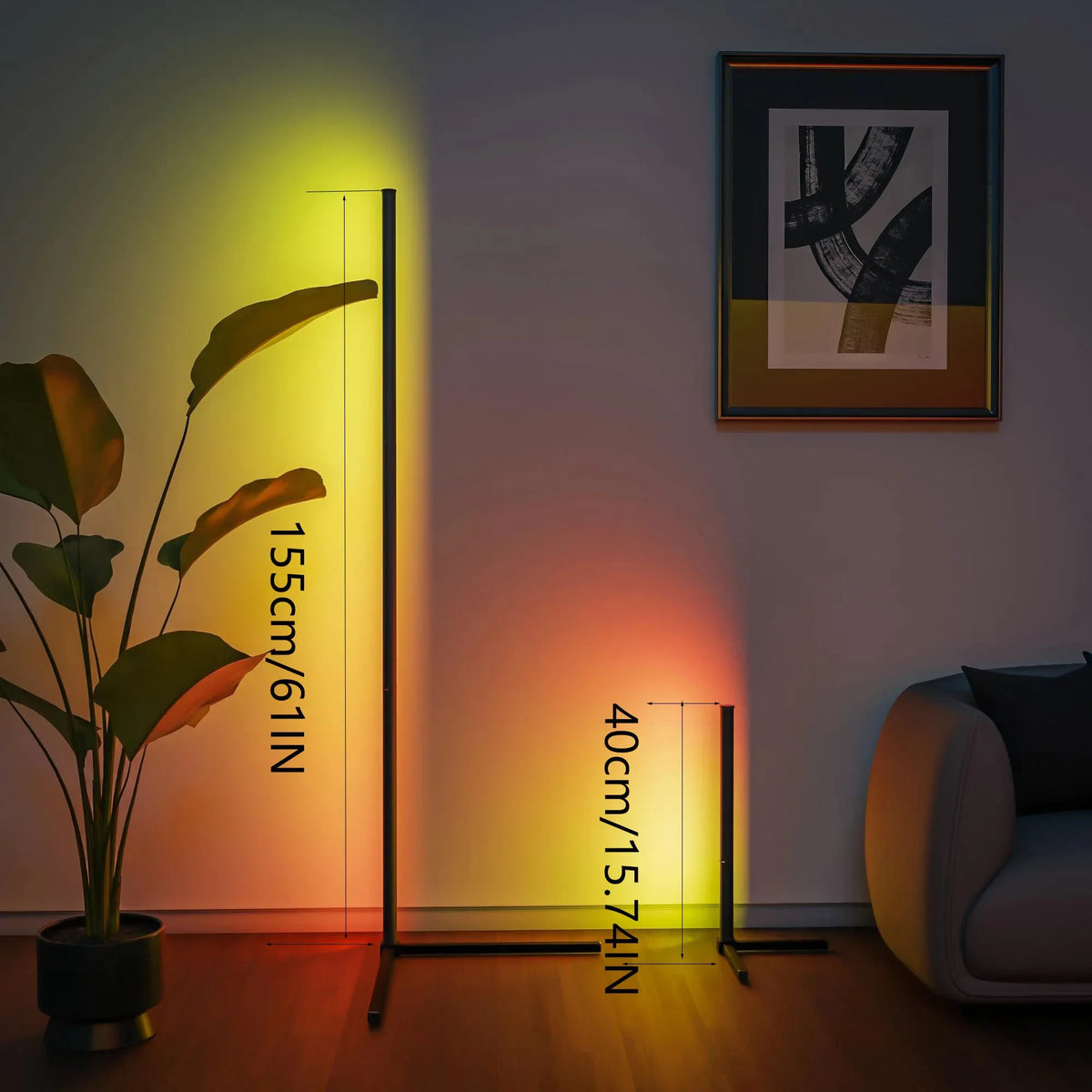RGB Corner Floor Lamp – Smart App & Remote Control