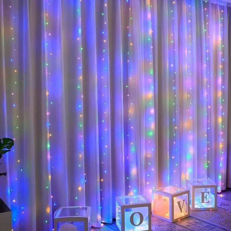 LED Curtain Fairy Lights – 8 Modes Remote Control