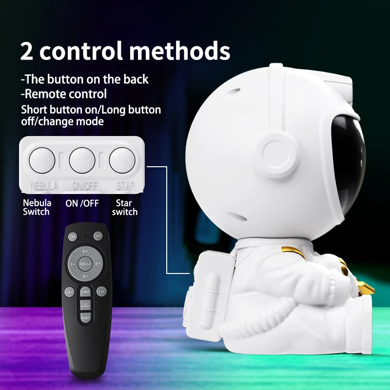 Galaxy Astronaut Star Projector – LED Nebula Night Light