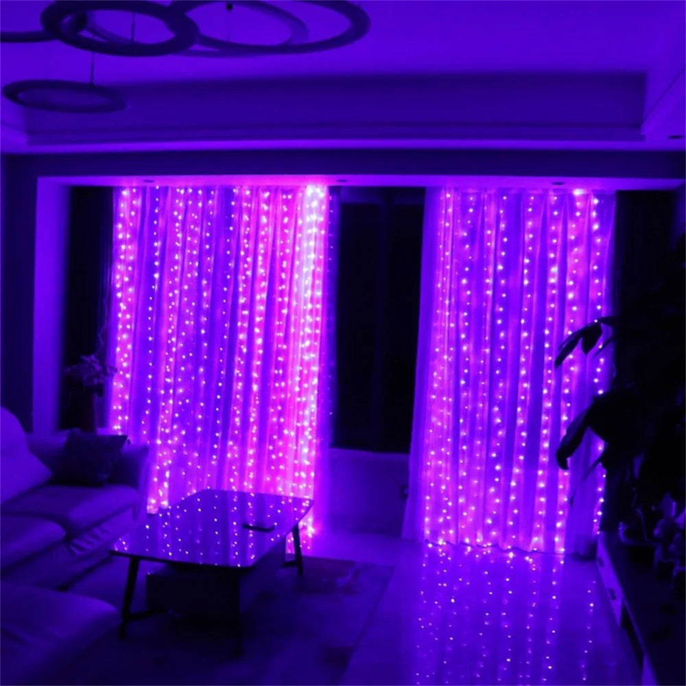 LED Curtain Fairy Lights – 8 Modes Remote Control