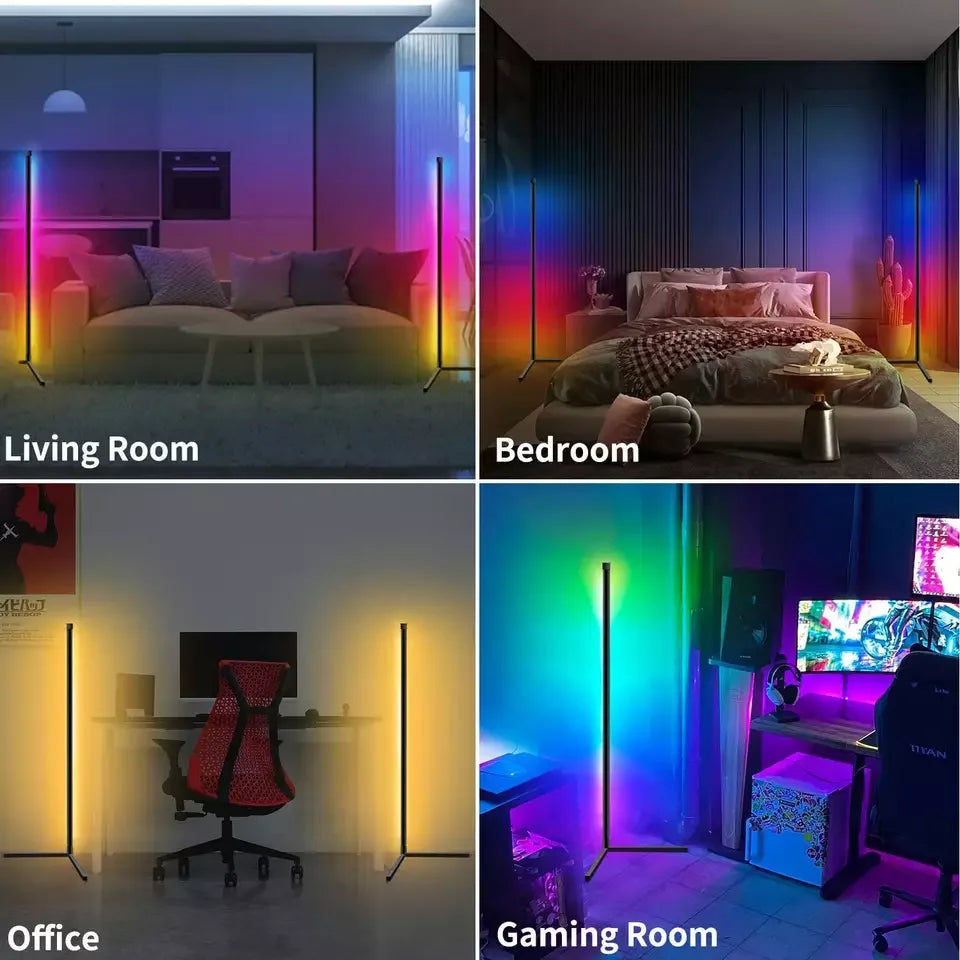 RGB Corner Floor Lamp – Smart App & Remote Control