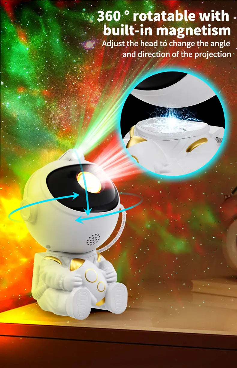 Galaxy Astronaut Star Projector – LED Nebula Night Light