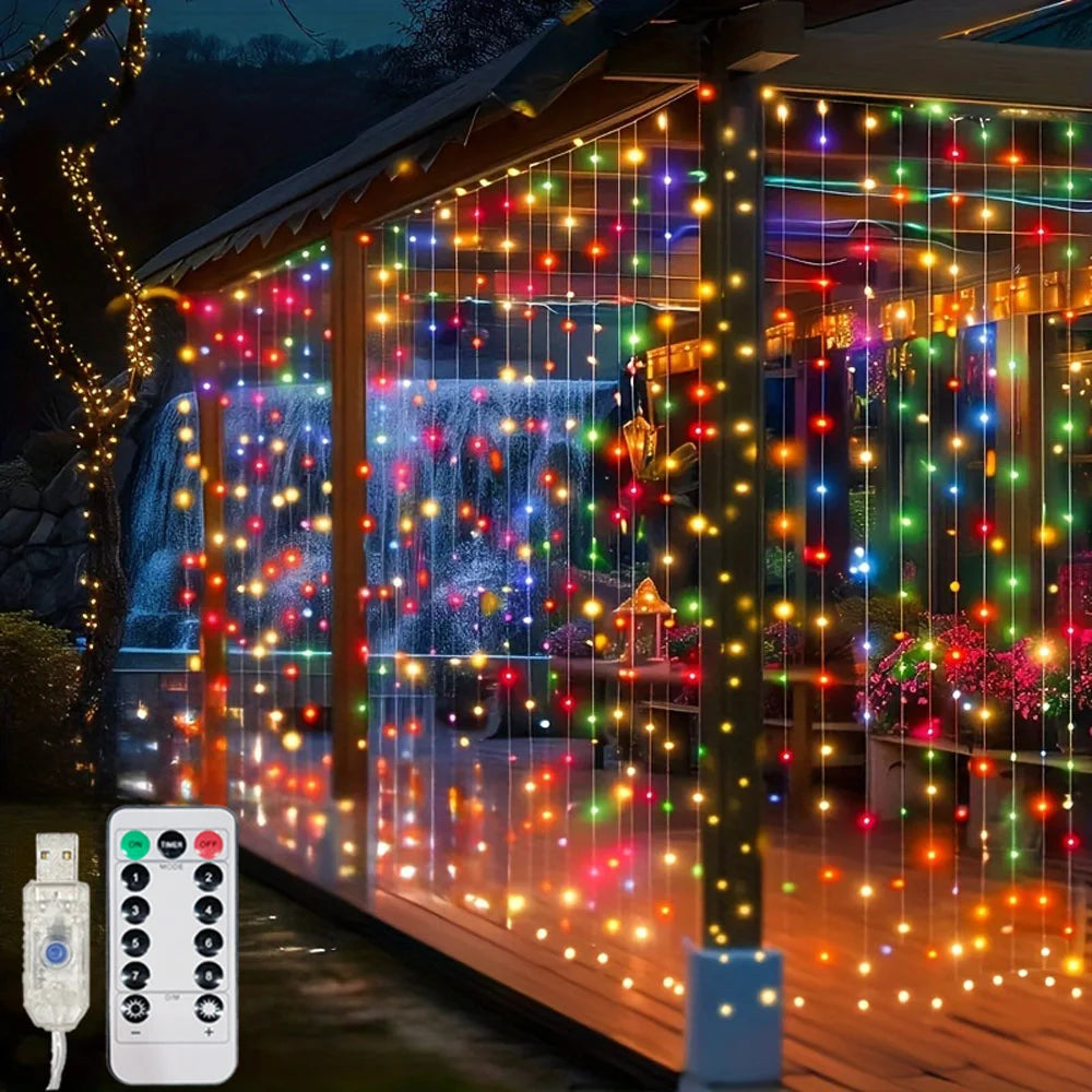 Sparkle Net Curtain Lights – Remote Control LED String
